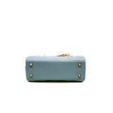 thumbnail small lady dior in grey blue lambskin #23 light ghw