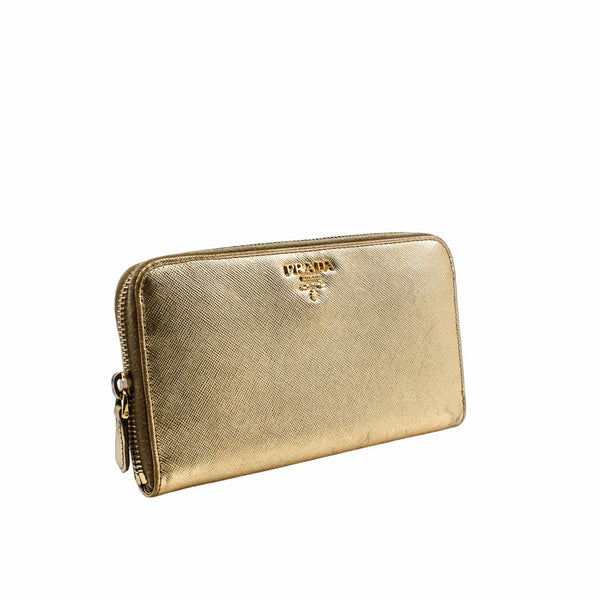 Zip Around Wallet Saffiano Leather Long - L'UXE LINK