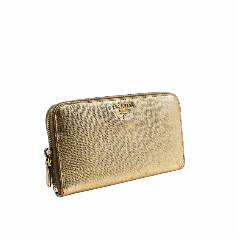 Zip Around Wallet Saffiano Leather Long - L'UXE LINK