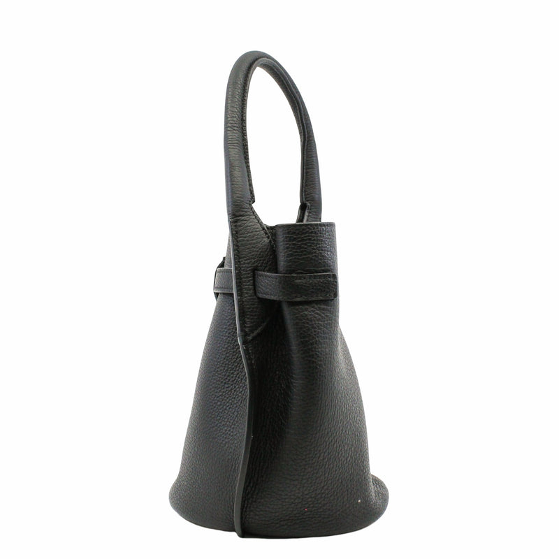 basket handle tote small leather black phw - L'UXE LINK
