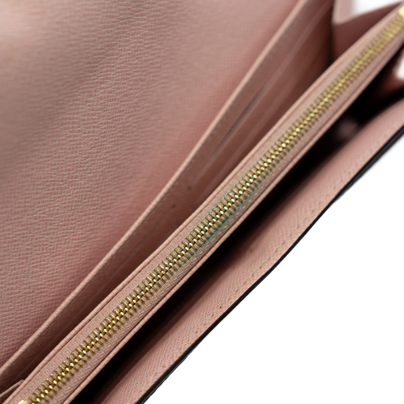 Sarah Wallet Monogram Canvas Rose Ballerine GHW - L'UXE LINK