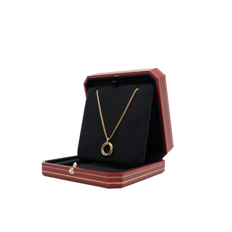 medium model Trinity necklace with diamonds in 18k wg yg rg