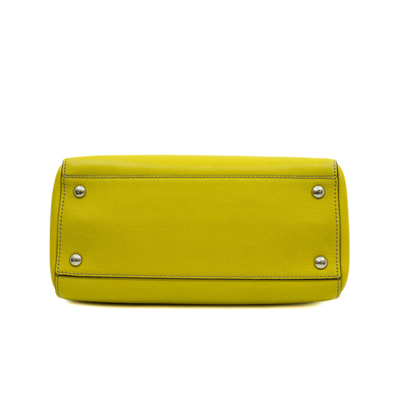 Saffiano Yellow Leather Petite Sac 2jours Elite Handbag With Strap - L'UXE LINK