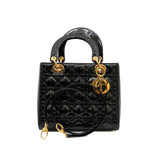 thumbnail medium lady dior in patent leather black ghw 2015