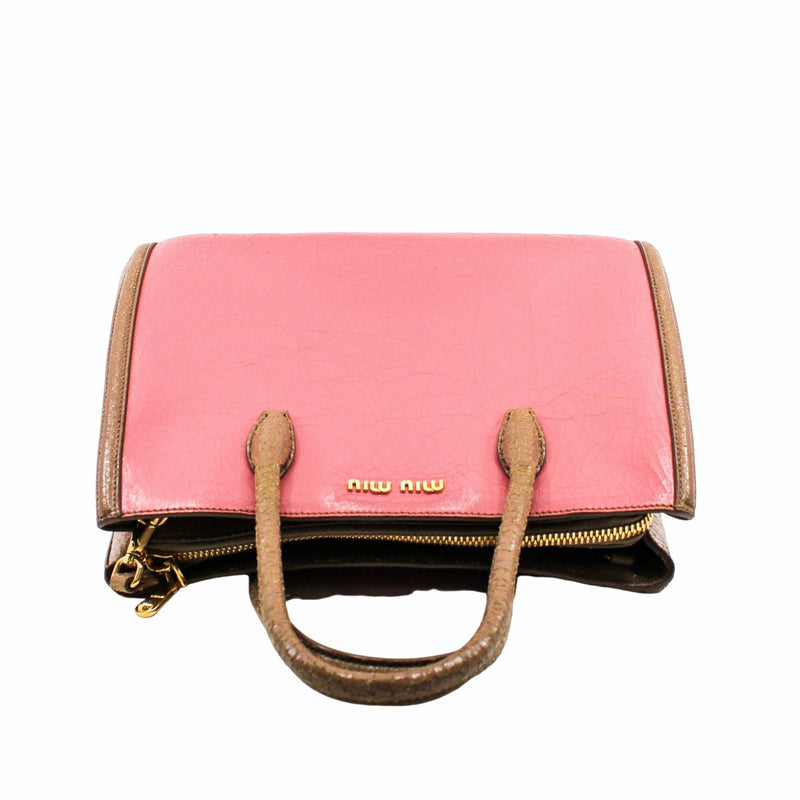 tote bag pink mix brown ghw - L'UXE LINK