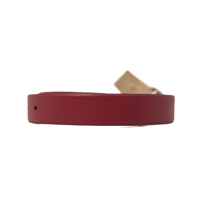 V Logo Moon Pink/Beige Reversible Leather Belt GHW - L'UXE LINK