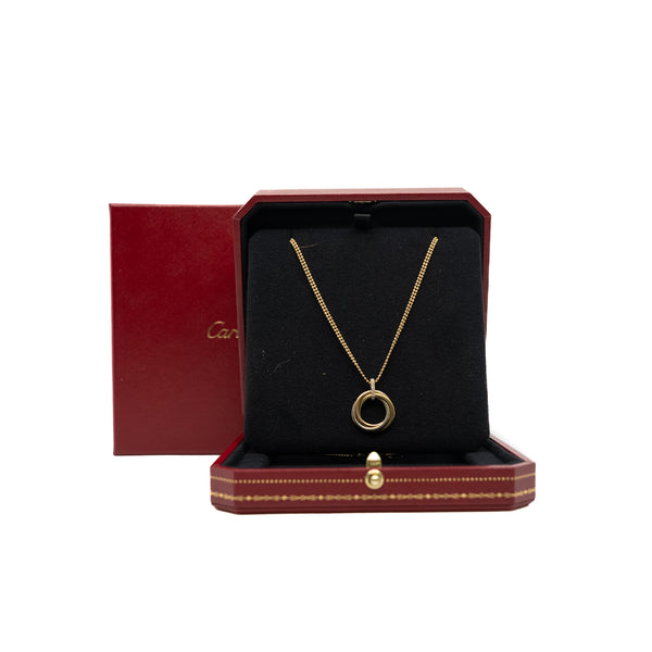 medium model Trinity necklace with diamonds in 18k wg yg rg