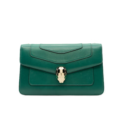 Serpenti Forever Chain Wallet in calfskin green ghw - L'UXE LINK