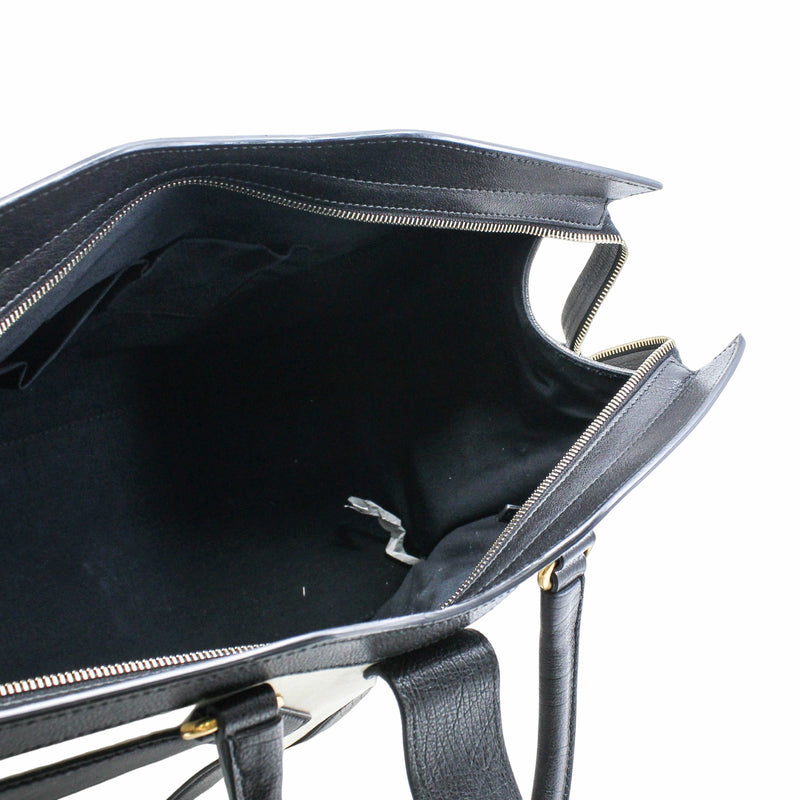 Tote Bag Leather Black White - L'UXE LINK