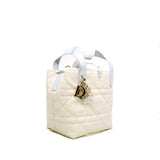 thumbnail small toujours vertical tote in white/blue Calfskin leather ghw