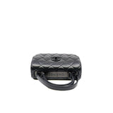 thumbnail small trendy cc flap bag with top handle  so black lambskin