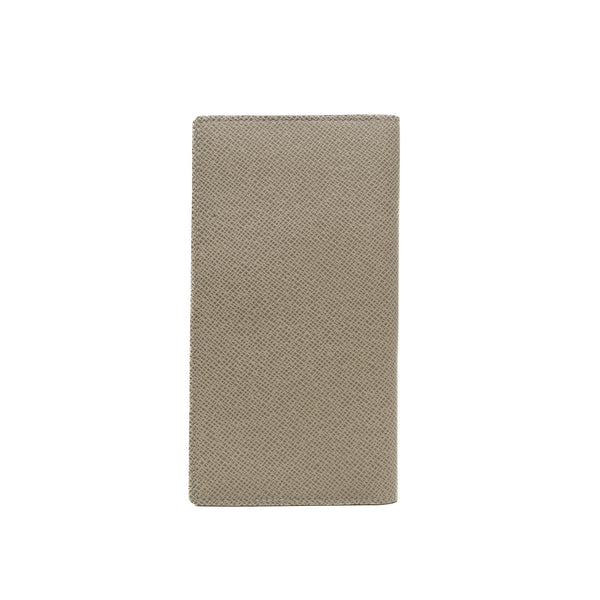 Taiga Leather Brazza Grey Long Wallet - L'UXE LINK