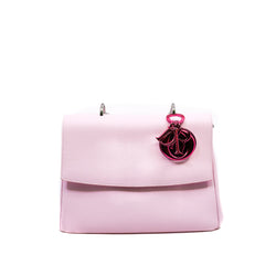 Medium Be Dior In Pink Leather Top Handle Flap Bag Multi Hardware With Strap
