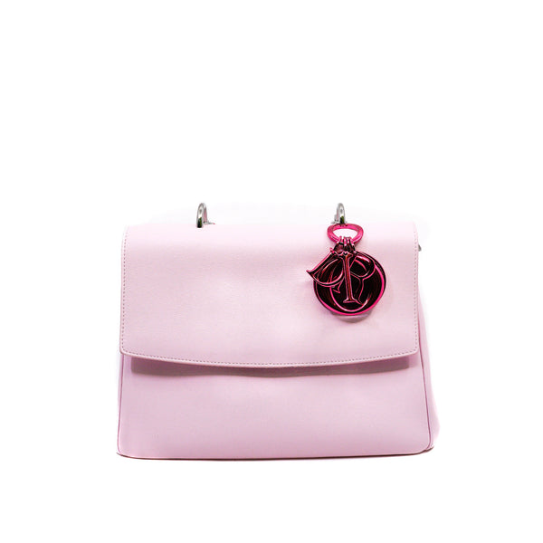 Medium Be Dior In Pink Leather Top Handle Flap Bag Multi Hardware With Strap