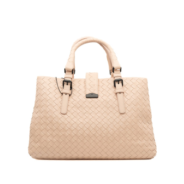 Roma tote in leather pink - L'UXE LINK