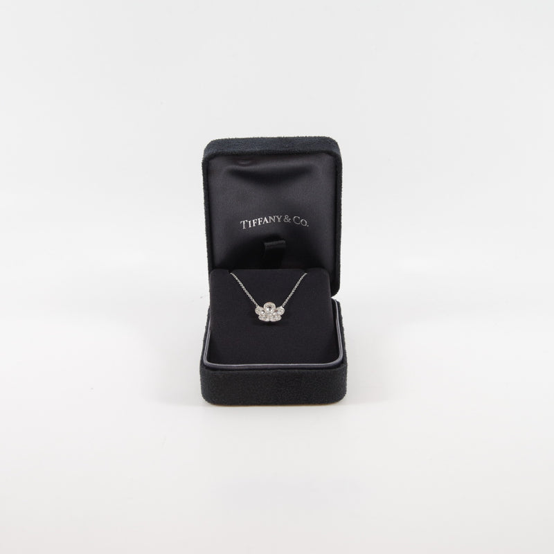 flower pandent pt950 necklace diamonds - L'UXE LINK