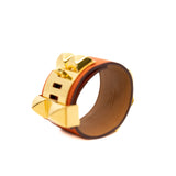 thumbnail CDC wide bracelet in epsom orange ghw