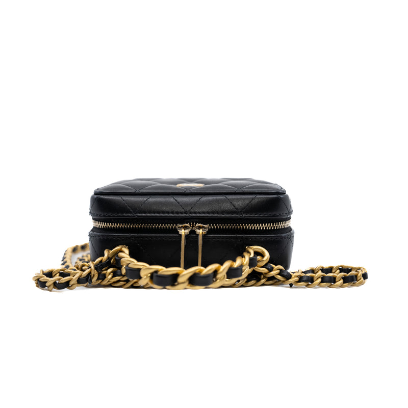 mini vanity with chain top handle in lambskin black ghw #N5U1xxxx