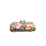 thumbnail small dionysus blooms chain bag in GG/suede pink phw