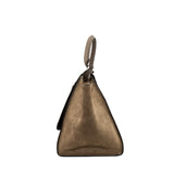 thumbnail trapeze medium in leather beige/suede phw - L'UXE LINK