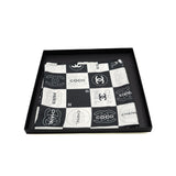 thumbnail 65x65 silk scarf with cc logo in balck/white