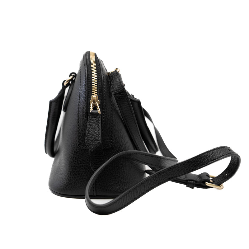 small GG Interlocking bag in black with strap GHW - L'UXE LINK