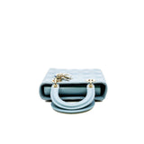 thumbnail small lady dior in grey blue lambskin #23 light ghw