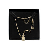 thumbnail crystal CC perfume bottle necklace gold PHW
