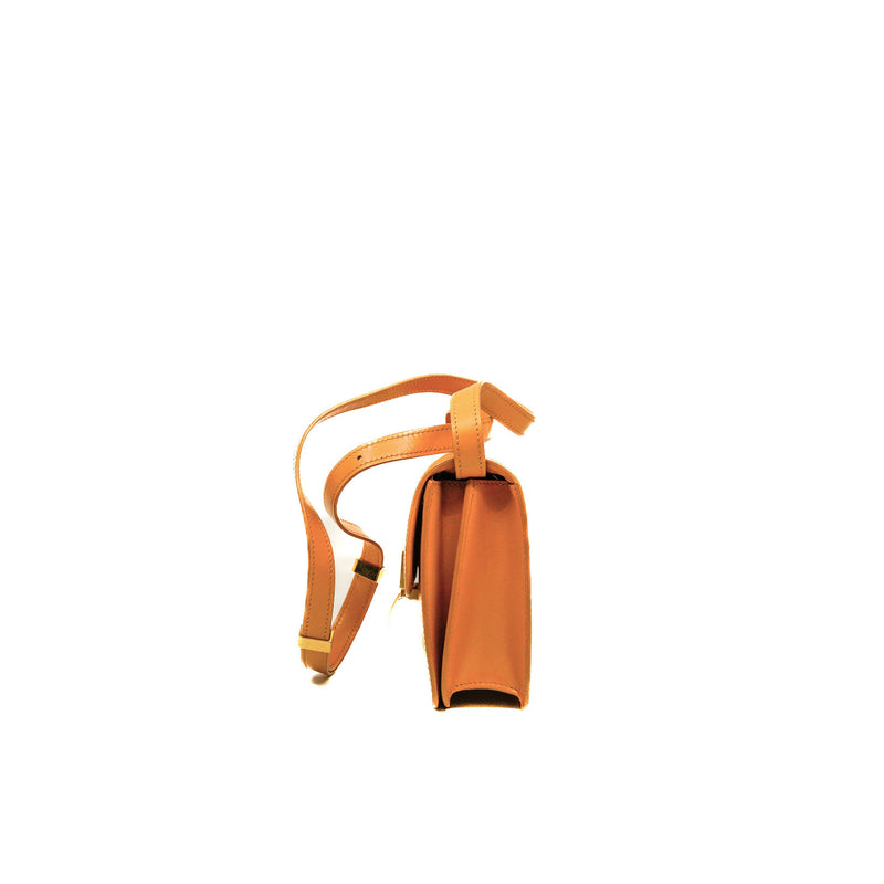Teen Classic Box In Yellow Calfskin Leather Bag GHW - L'UXE LINK