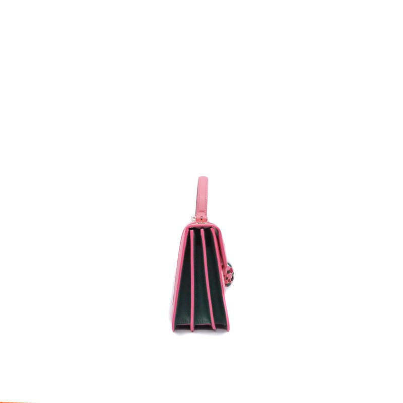 serpenti top handle pink mix green side bag - L'UXE LINK