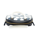 thumbnail large zip bowling bag printed star navy/white leather Ghw