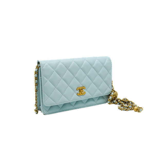 woc in baby blue lambskin with pearl crush ghw