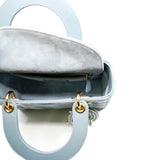 thumbnail small lady dior in grey blue lambskin #23 light ghw