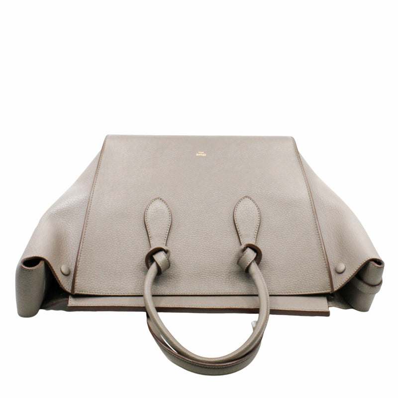 Tie Knot Tote MEDIUM Grainy Leather  GREY - L'UXE LINK