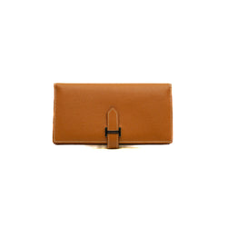 Bearn Long Wallet In Gold Epsom Leather PHW A Stamp - L'UXE LINK