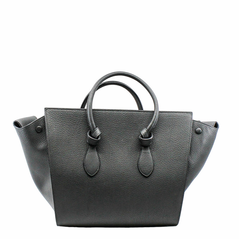 TIE KNOT TAILLE MOYENNE CUIR TOTE BAG GREY - L'UXE LINK