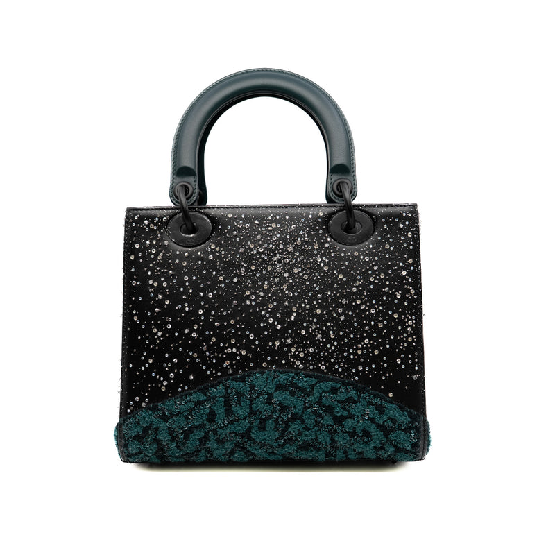 medium lady limited art with crystal buckle in lambskin dark green so black hw 2024