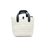 thumbnail small toujours vertical tote in leather white/black phw