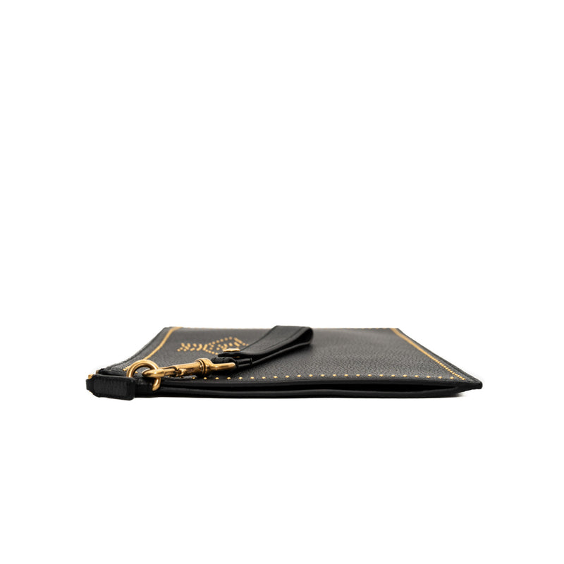 zippy clutch black calf skin - L'UXE LINK