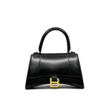 thumbnail Hourglass Handbag Small in black shiny box calfskin ghw