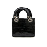 thumbnail mini lady dior in dark green ccd with diamonds buckle phw 2018