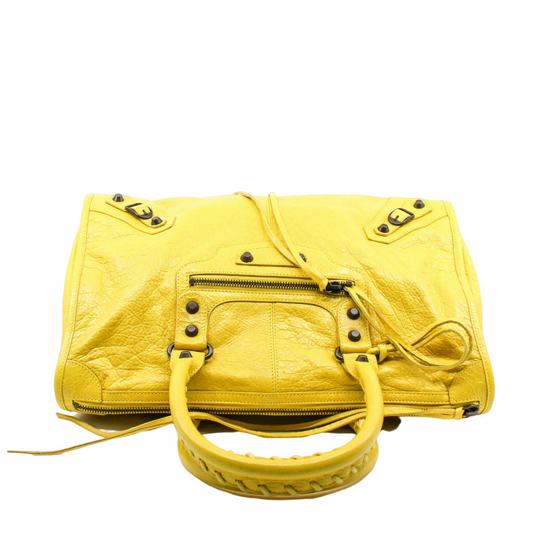 City Handbag Leather Yellow