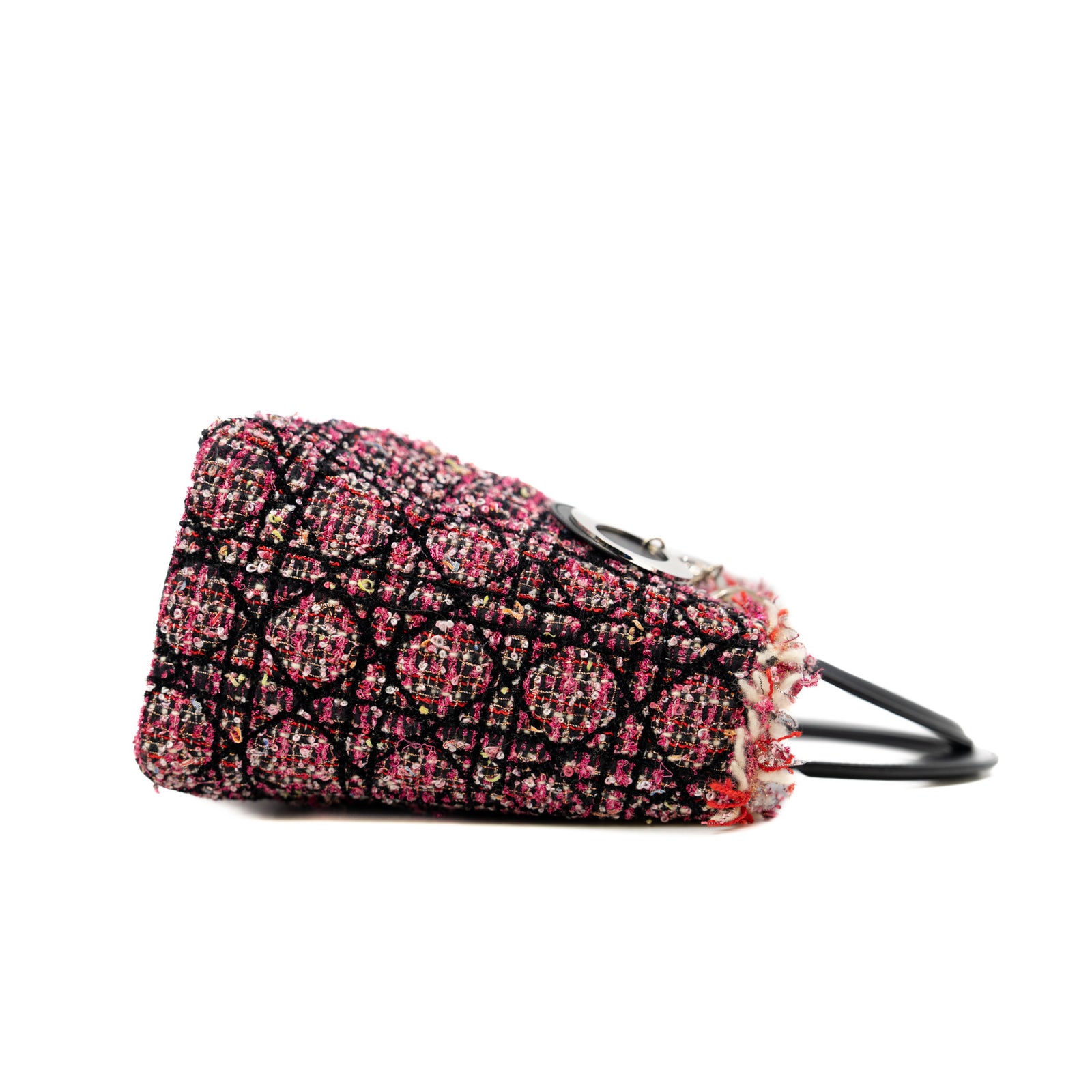 Dior★Dior Medium Tweed Cannage Lady Dior Pink Christian Dior Tweed Cannage Lady Dior Bag | Rent Christian