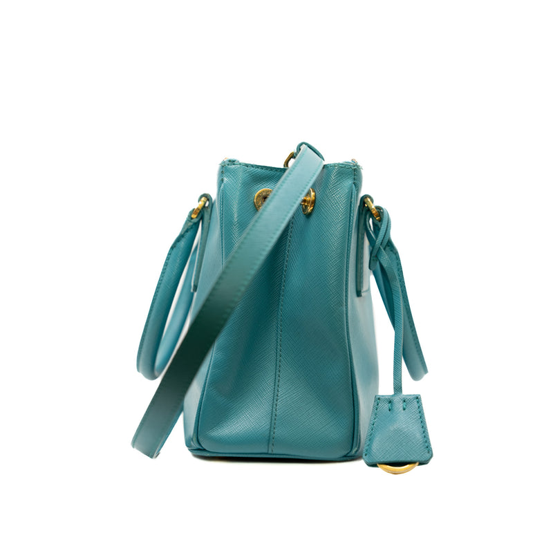 Small Saffiano Lux Galleria Double Zip Tote GHW - L'UXE LINK