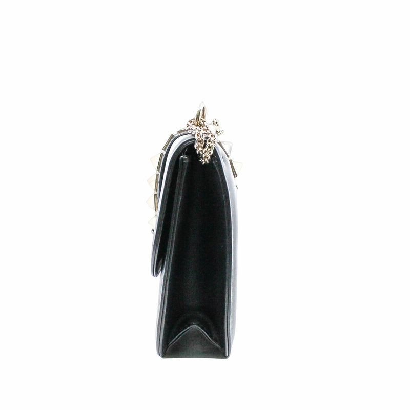 Rockstud Lock  Glam Bag leather black  ghw - L'UXE LINK