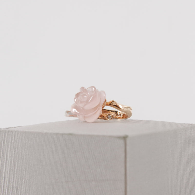Rose Dior Pré Catelan Ring In Rose Gold/Diamonds/Pink Quartz - L'UXE LINK