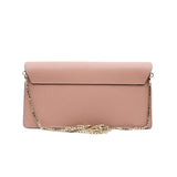 thumbnail valextra iside peonia clutch with chain in leather pink ghw