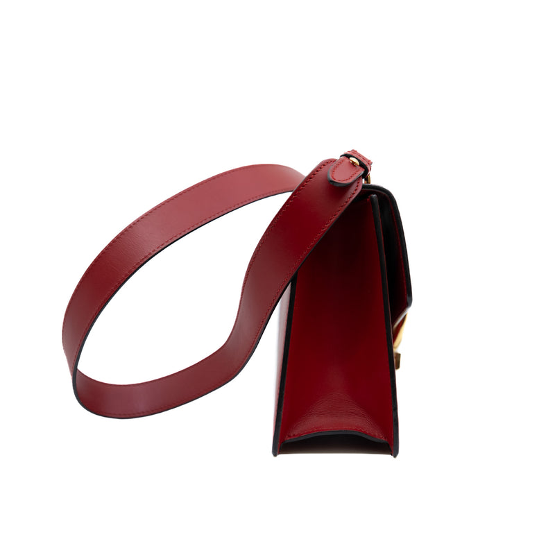 medium Sylvie in leather red ghw 2015 missing fabric strap