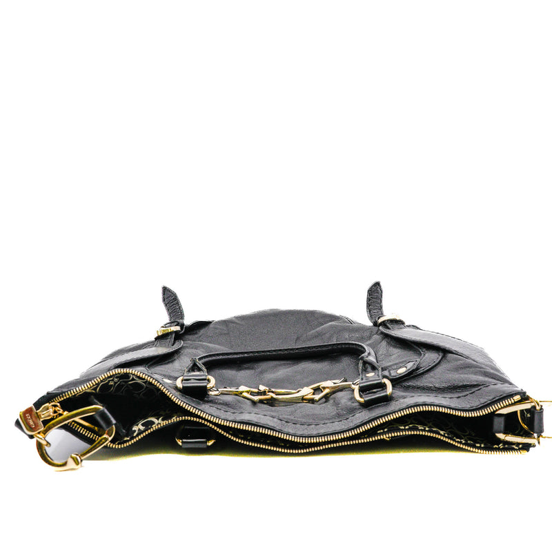 tote in leather black - L'UXE LINK