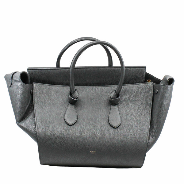 TIE KNOT TAILLE MOYENNE CUIR TOTE BAG GREY - L'UXE LINK